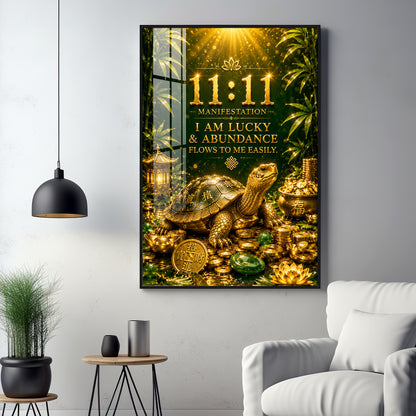Lucky Tortoise Premium Acrylic Vertical Wall Art