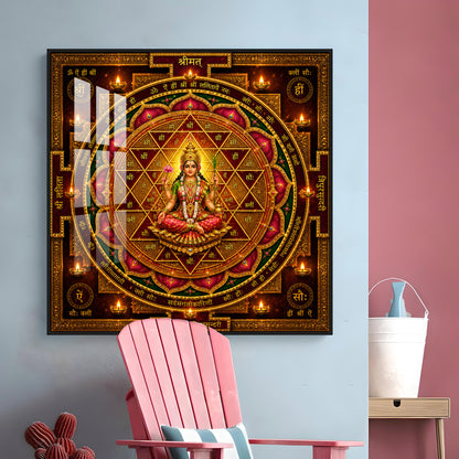 Shri Lalita Tripura Sundari Yantra Premium Acrylic Square Wall Art