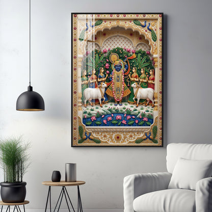 Lord Shrinathji Premium Acrylic Vertical Wall Art
