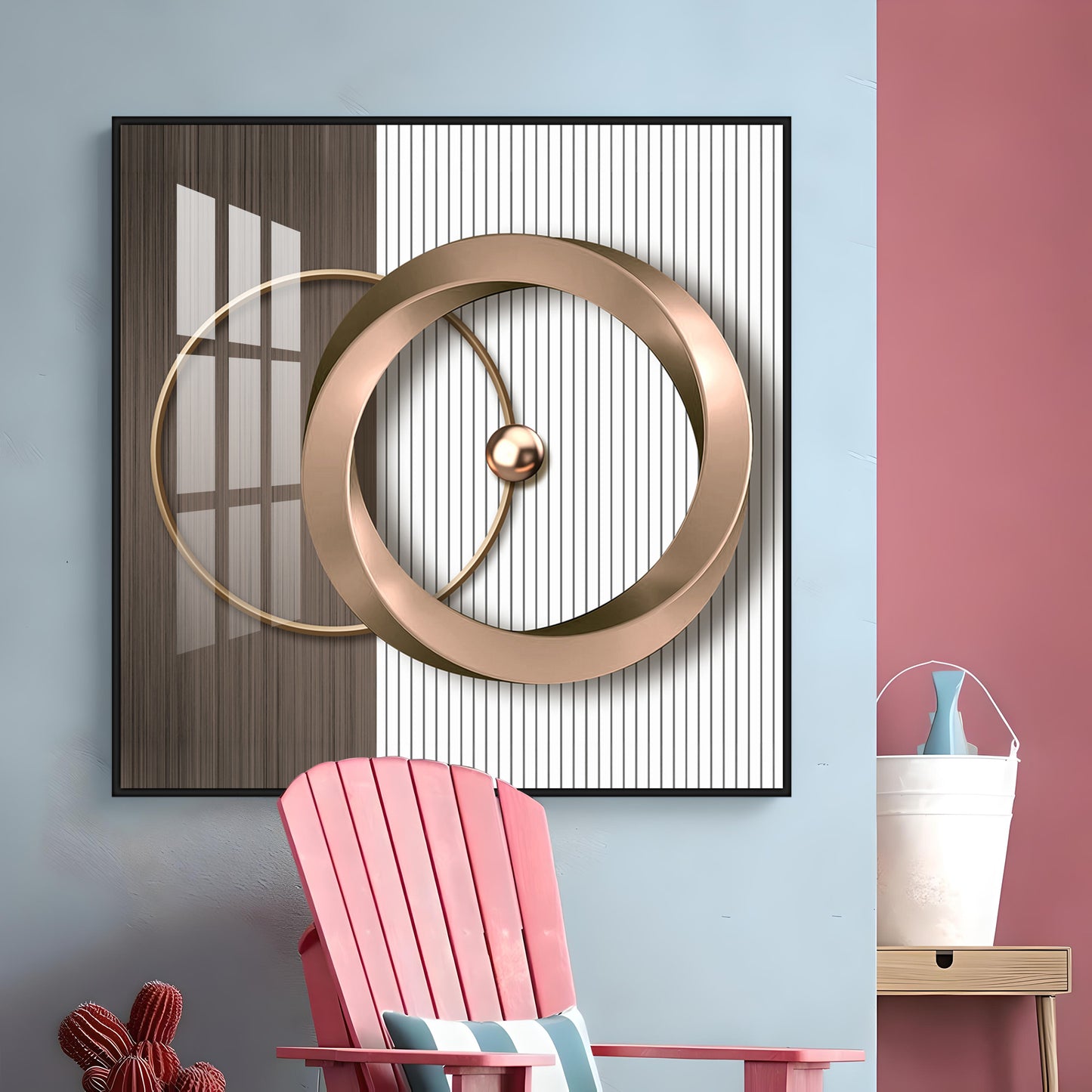 Modern Gold Geometric Premium Acrylic Square Wall Art