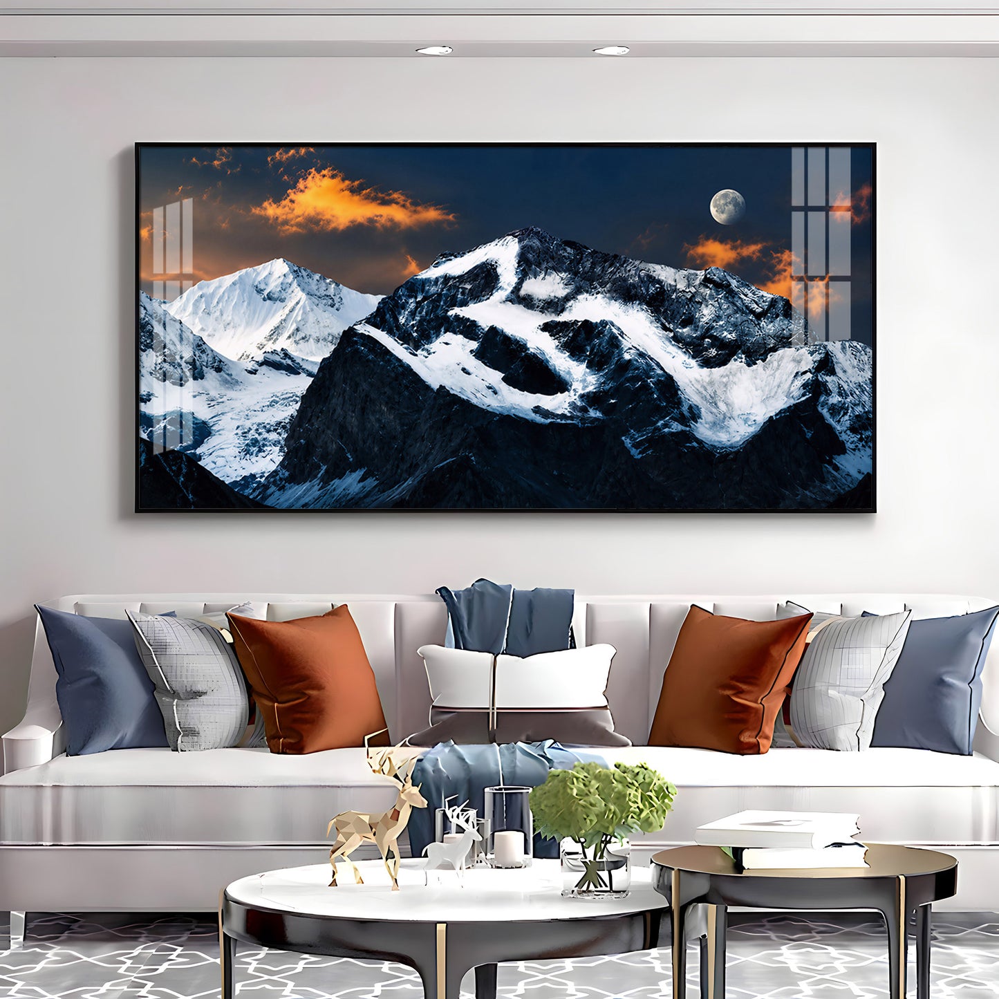 Mountain With Om Symbol Premium Acrylic Horizontal Wall Art