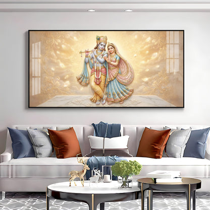 Divine Couple Radha Krishna Premium Acrylic Horizontal Wall Art