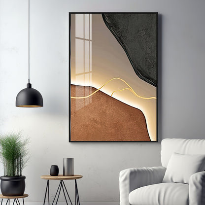 Gilded Lines Premium Acrylic Vertical Wall Art