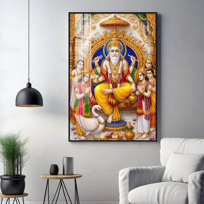 Divine Lord Vishwakarma Premium Acrylic Vertical Wall Art