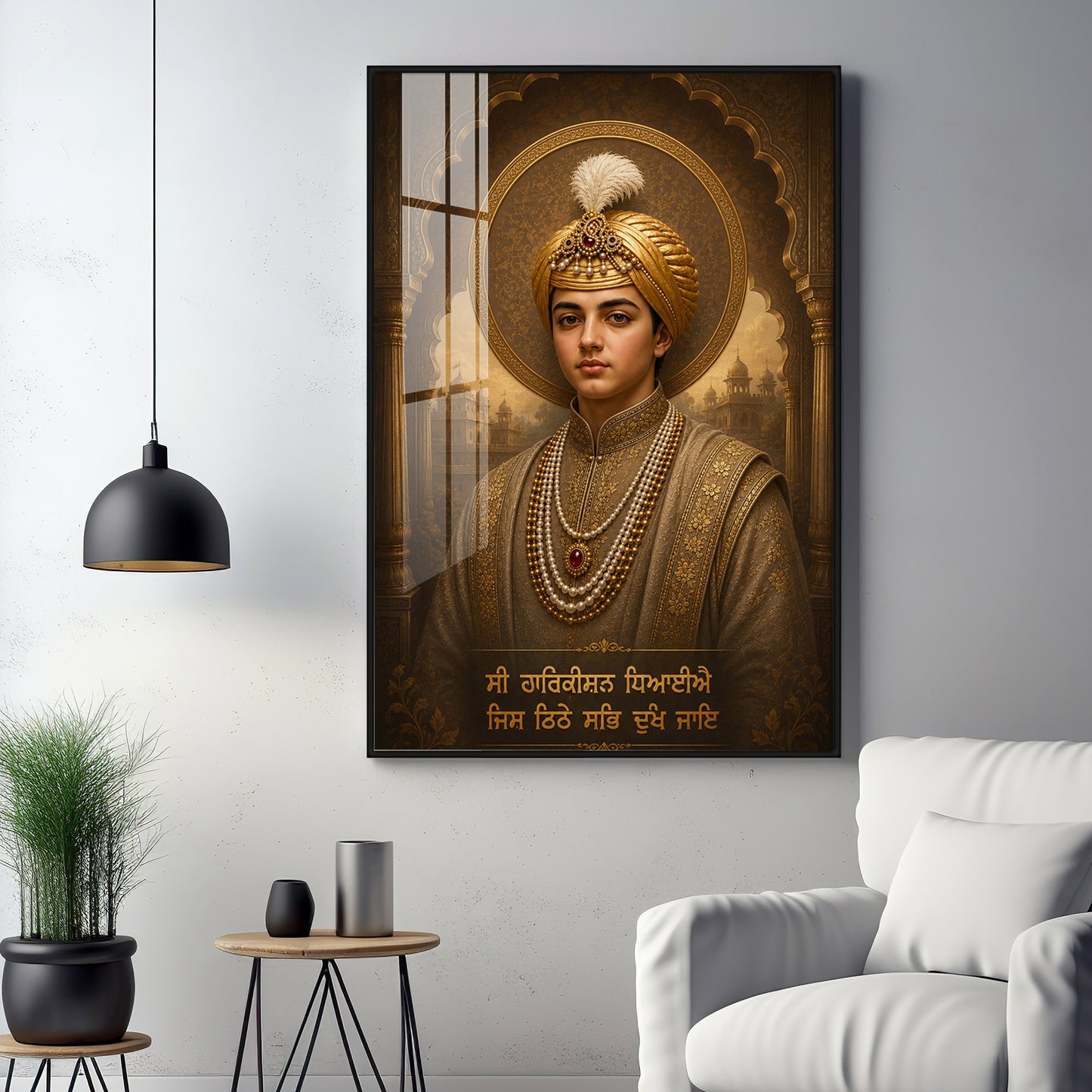Guru Har Krishan Sahib Ji Divine Portrait Premium Acrylic Vertical Wall Art