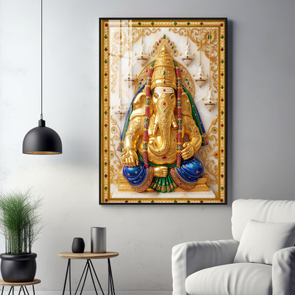 Pillayarpatti Karpaga Vinayagar Premium Acrylic Vertical Wall Art