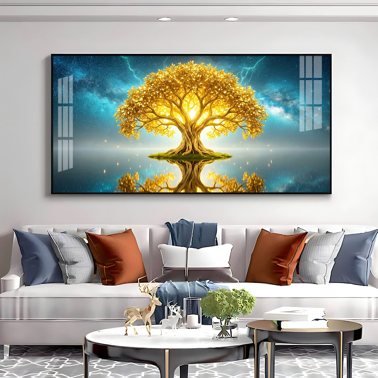 Golden Kalpavriksha Of The Cosmos Premium Acrylic Horizontal Wall Art