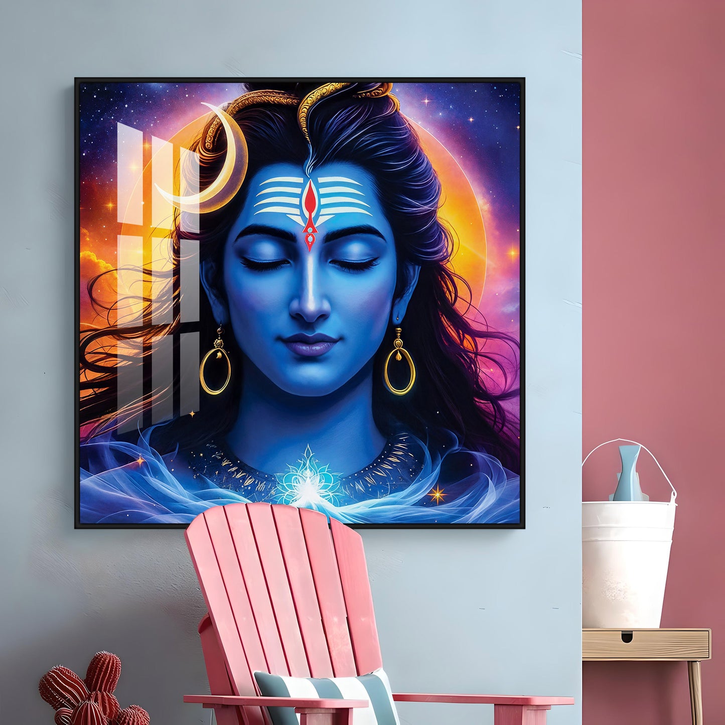 Lord Shiva Premium Acrylic Square Wall Art