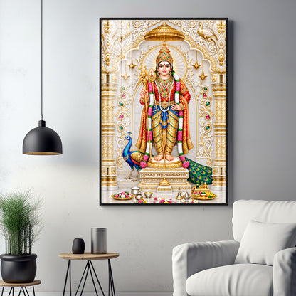Divine Kartikeya Premium Acrylic Vertical Wall Art