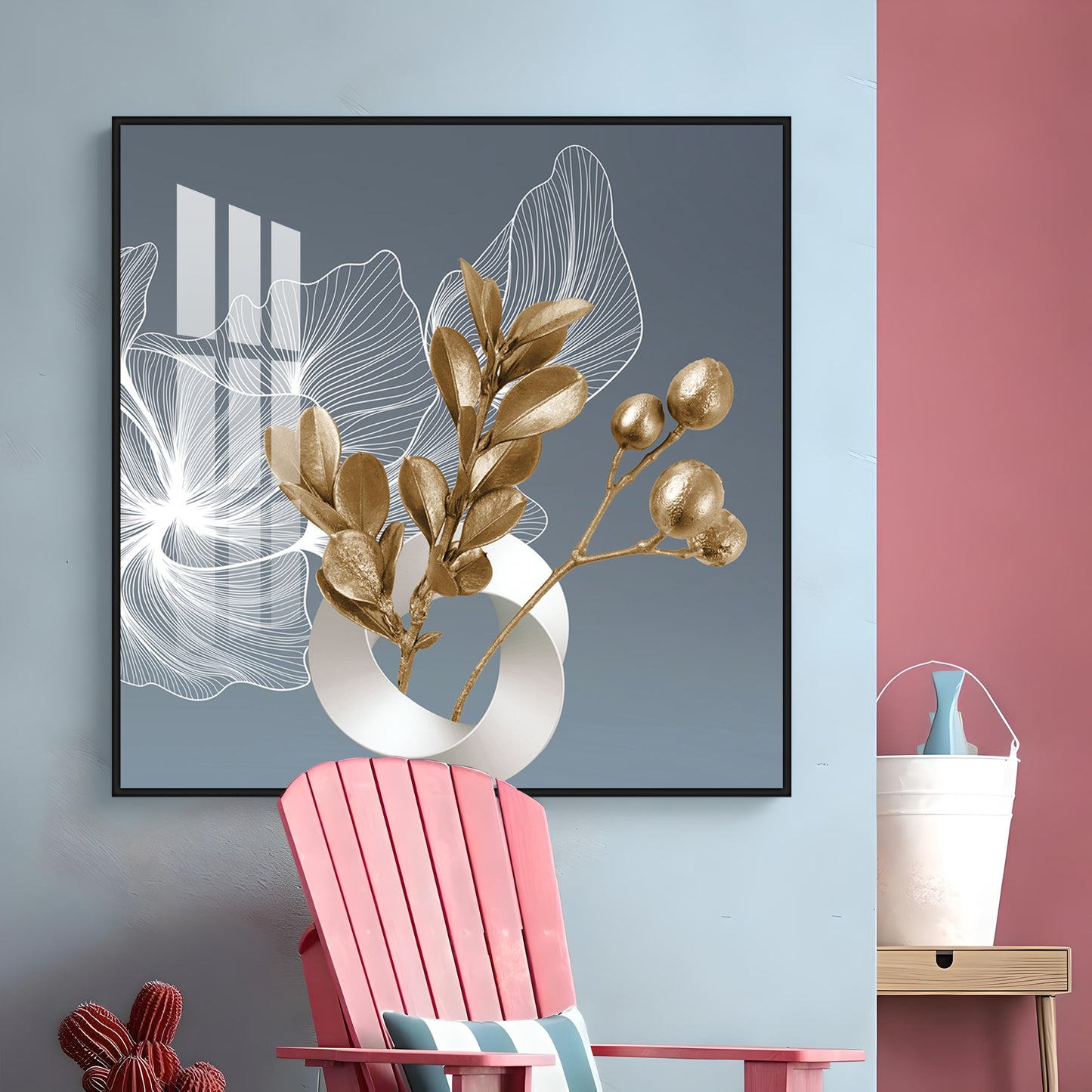 Nordic Golden Minimalism Premium Acrylic Square Wall Art