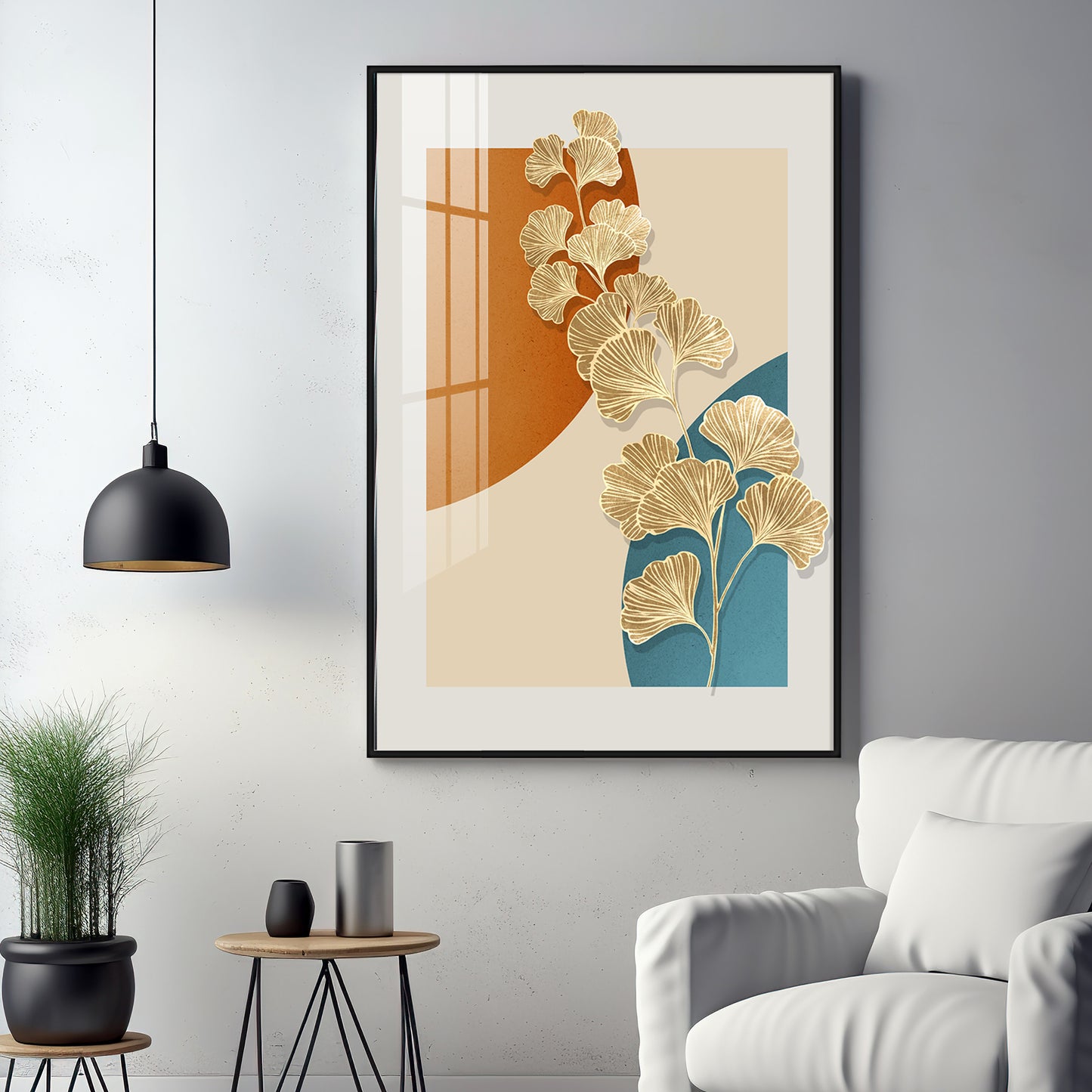 Ginko Leaf Premium Acrylic Vertical Wall Art