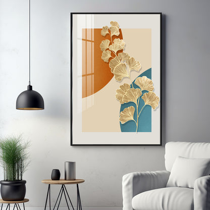 Ginko Leaf Premium Acrylic Vertical Wall Art