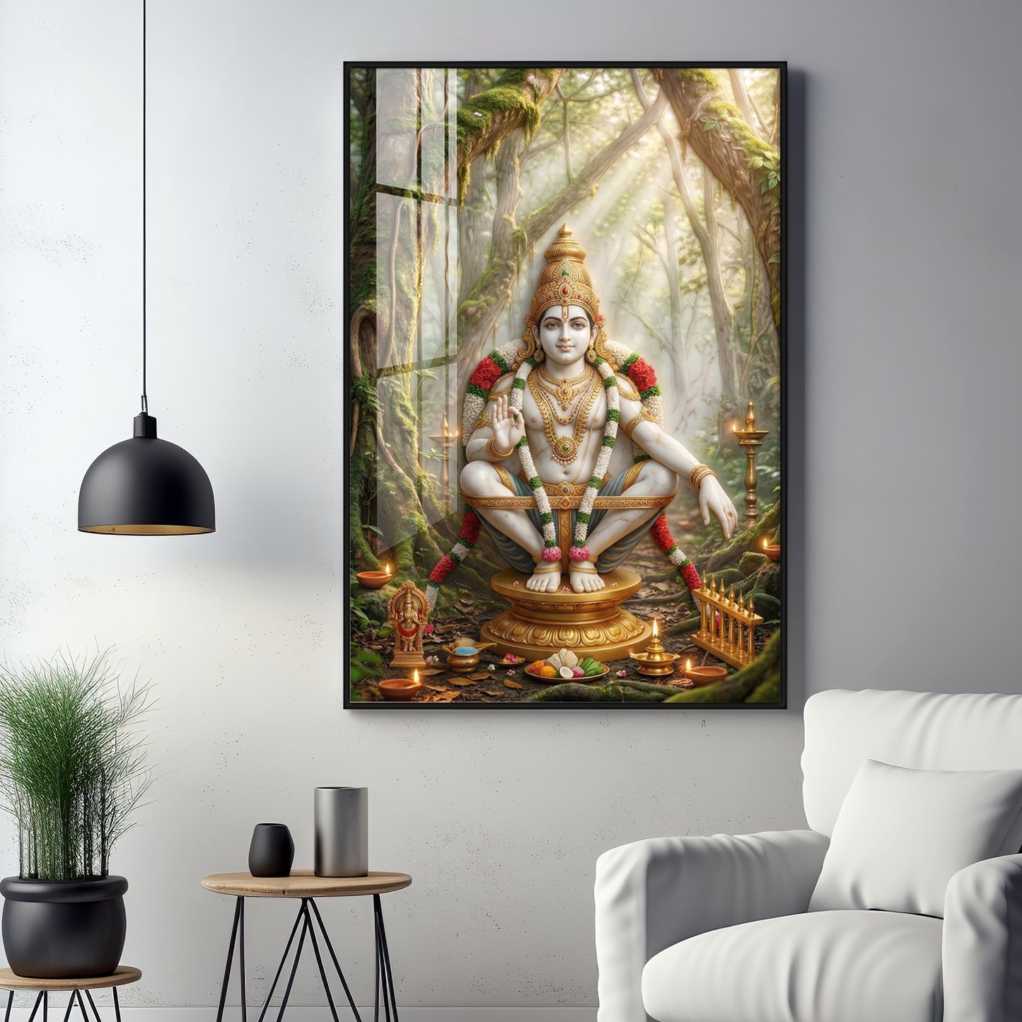 Divine Ayyappan Bhagwan Premium Acrylic Vertical Wall Art