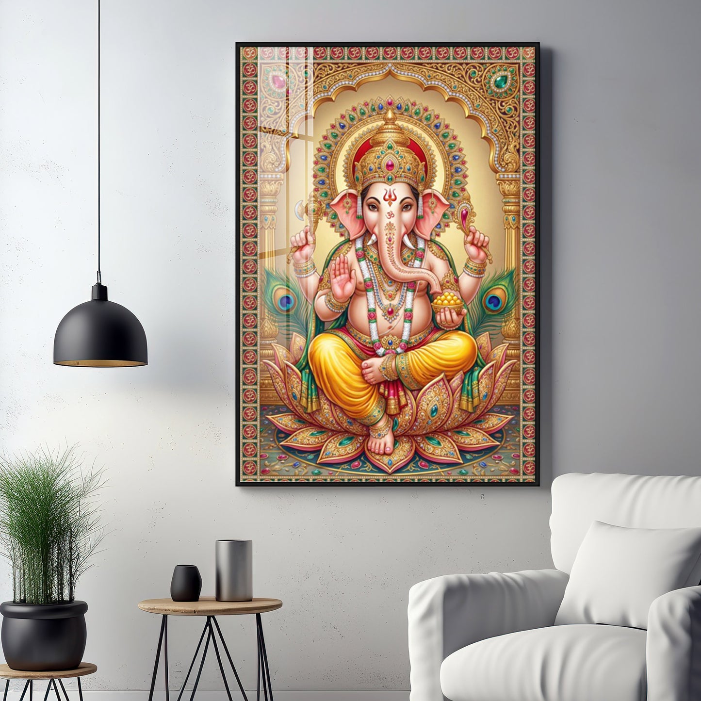 God Ganpati Ji Premium Acrylic Vertical Wall Art