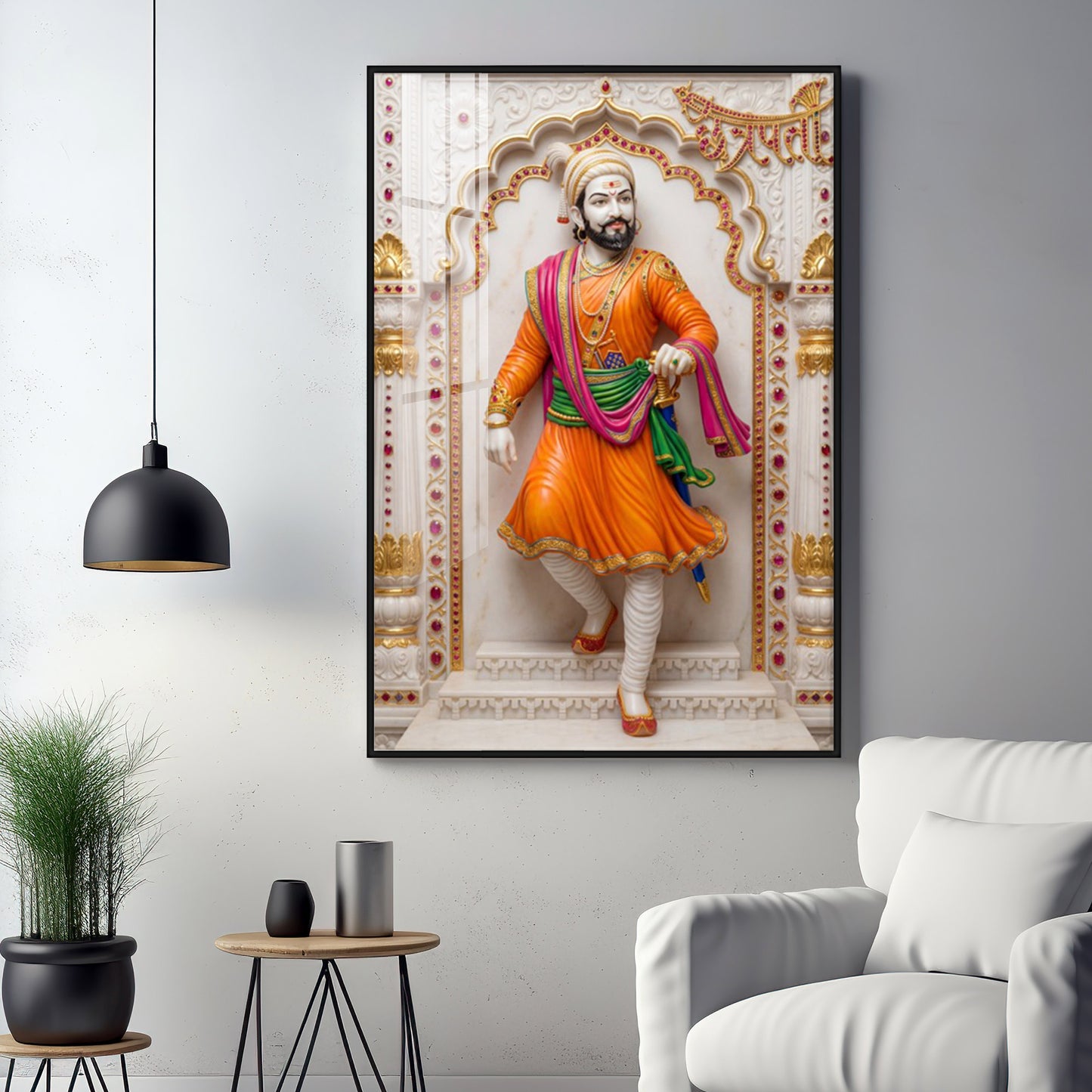 Royal Shivaji Maharaj Premium Acrylic Vertical Wall Art