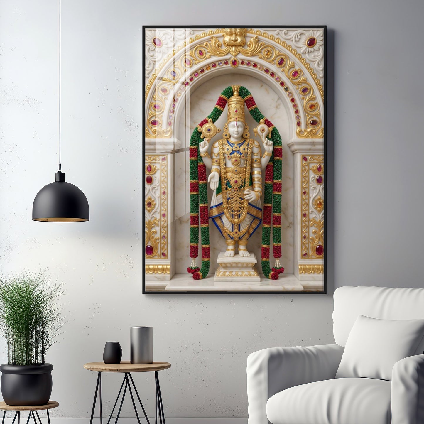 Lord Tirupati Bala Ji Premium Acrylic Vertical Wall Art