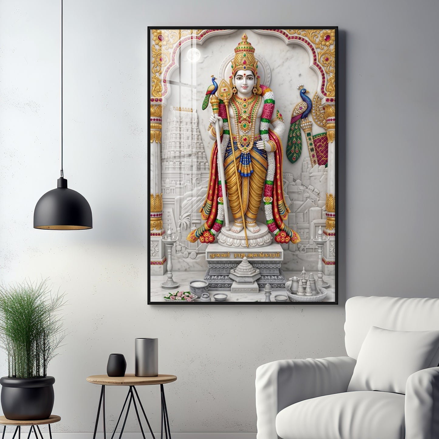 Divine Lord Subramanya Premium Acrylic Vertical Wall Art