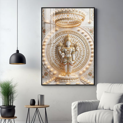 Divine Vishnu Premium Acrylic Vertical Wall Art