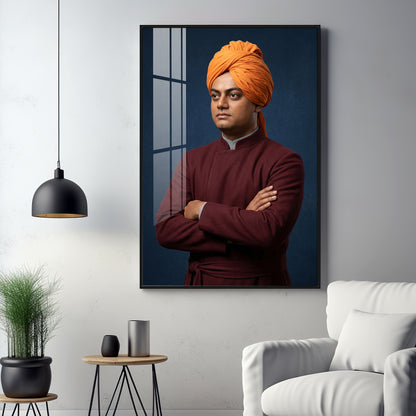 Shri Swami Vivekanand Premium Acrylic Vertical Wall Art
