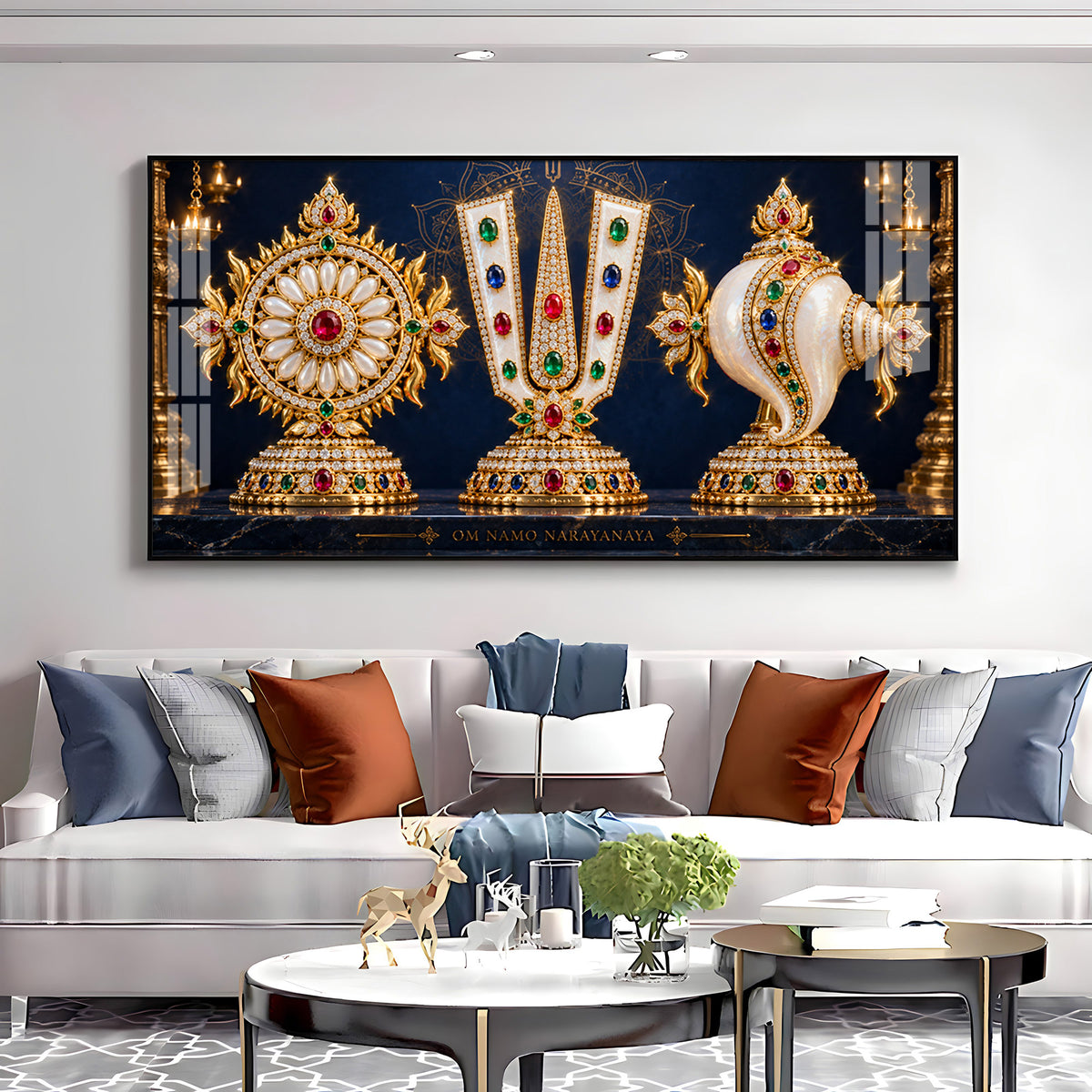 Divine Balaji Symbols Premium Acrylic Horizontal Wall Art
