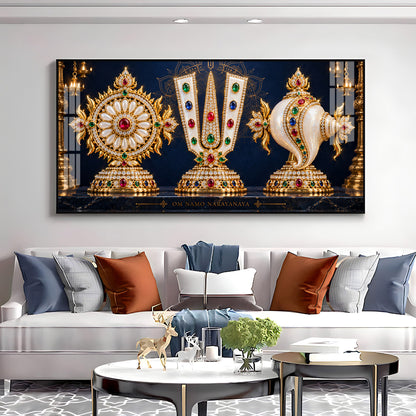 Divine Balaji Symbols Premium Acrylic Horizontal Wall Art