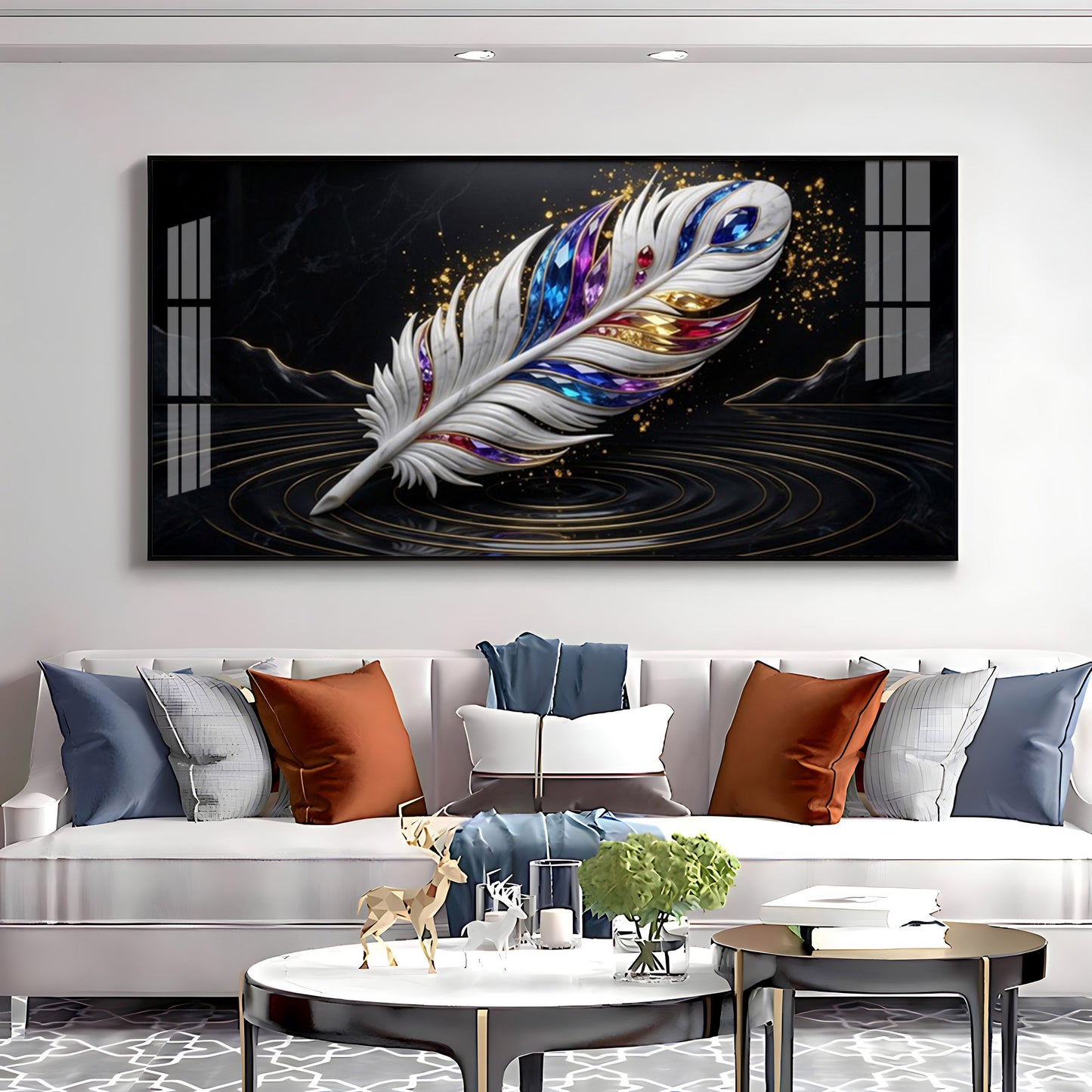 Feathered Gem Delight Premium Acrylic Horizontal Wall Art