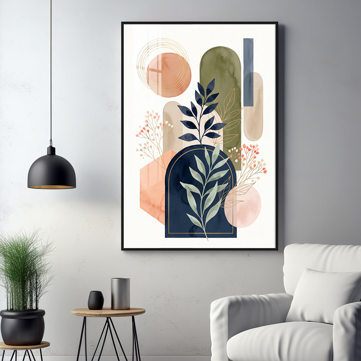 Boho Botanical Arches Premium Acrylic Vertical Wall Art