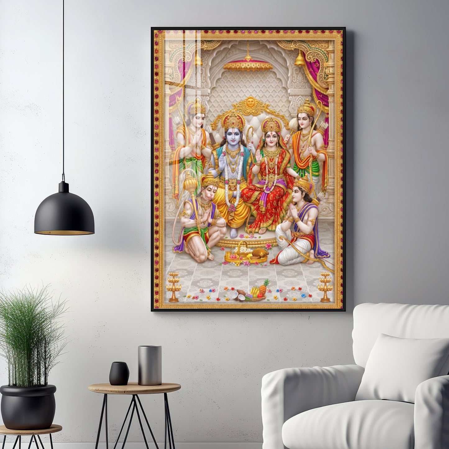 Religious Ram Darbar Premium Acrylic Vertical Wall Art