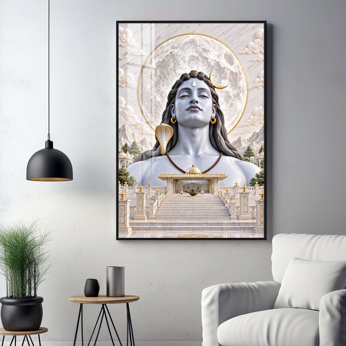 Adiyogi Shiva Premium Acrylic Vertical Wall Art
