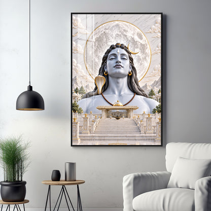Adiyogi Shiva Premium Acrylic Vertical Wall Art
