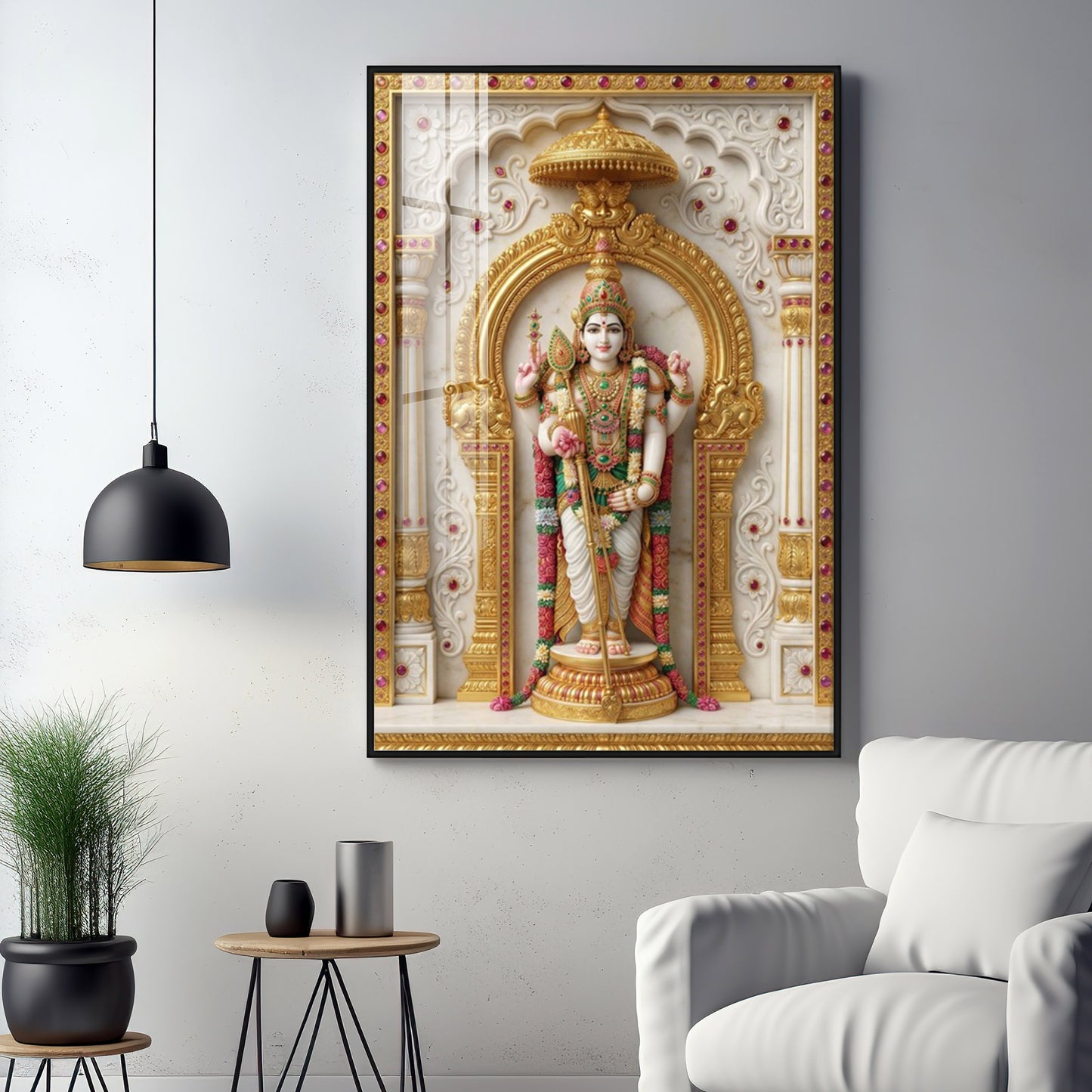 Lord Murugan Ji Premium Acrylic Vertical Wall Art