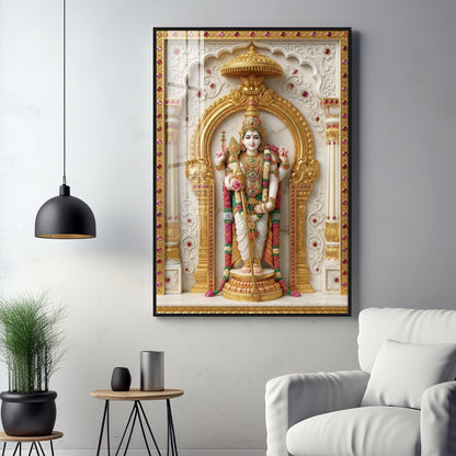 Lord Murugan Ji Premium Acrylic Vertical Wall Art
