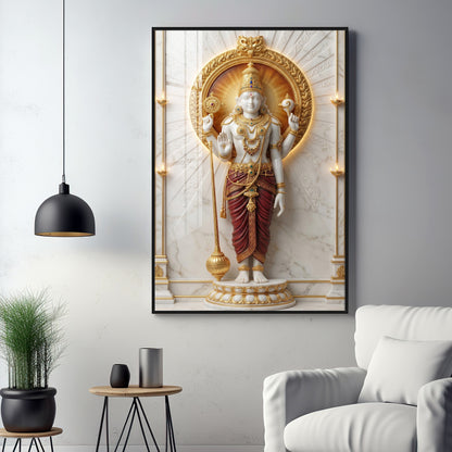 Hindu Deity Kartikeya Premium Acrylic Vertical Wall Art