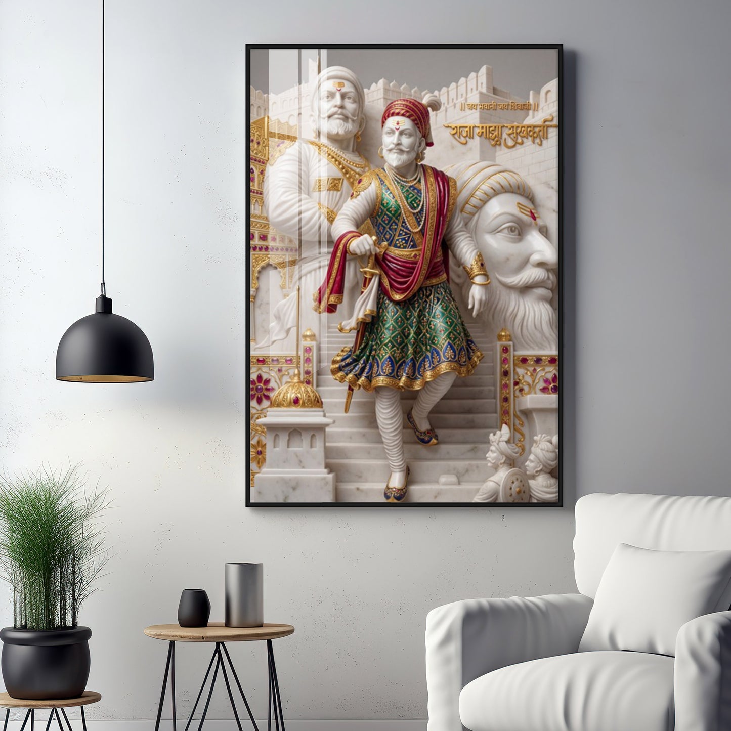 Shivaji Maharaj Premium Acrylic Vertical Wall Art