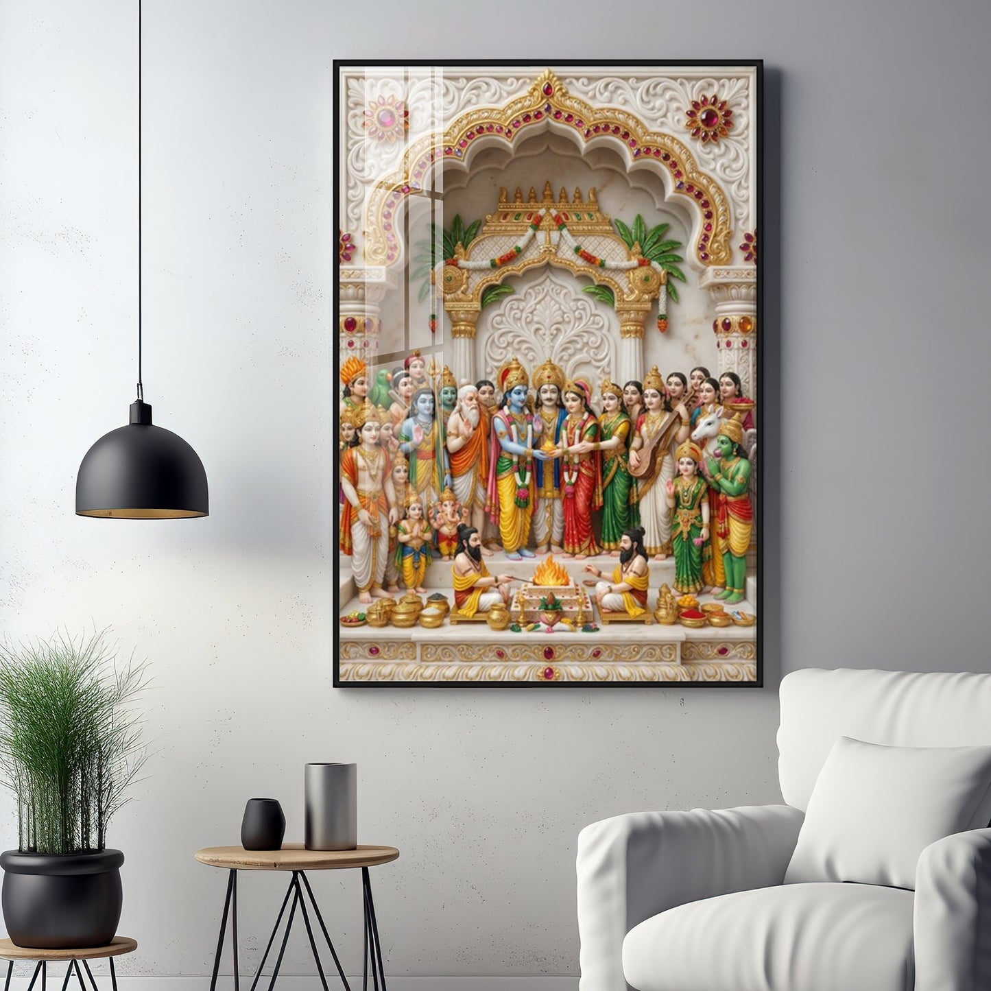 Jay Shri Ram Darbar Premium Acrylic Vertical Wall Art