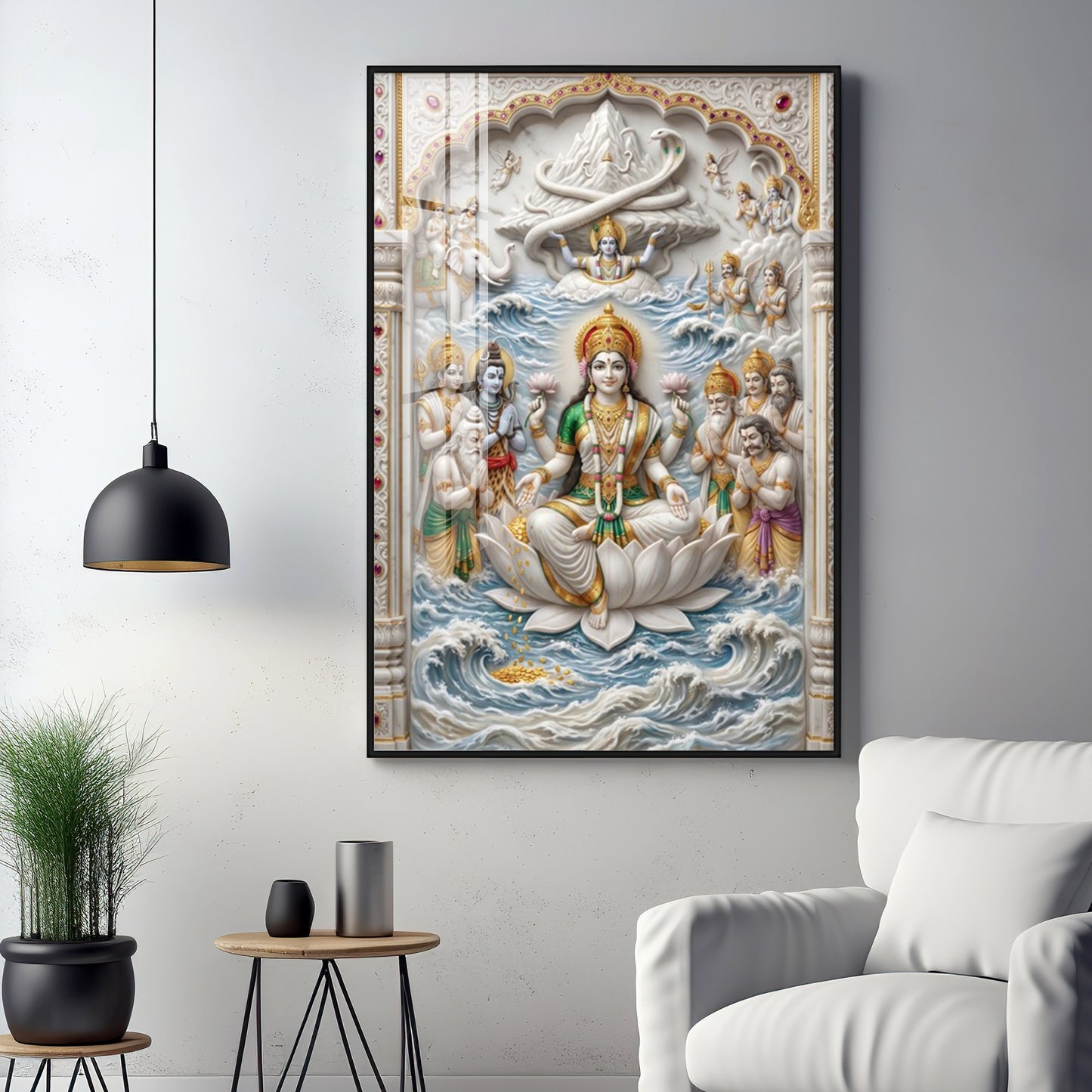 Daughter Of The Ocean Shri Lakshmi Premium Acrylic Vertical Wall Art