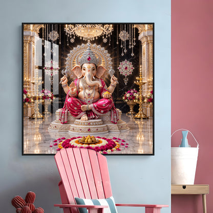 Ganpati Bappa Premium Acrylic Square Wall Art