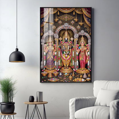 Lord Tirupati Venkateswara Premium Acrylic Vertical Wall Art