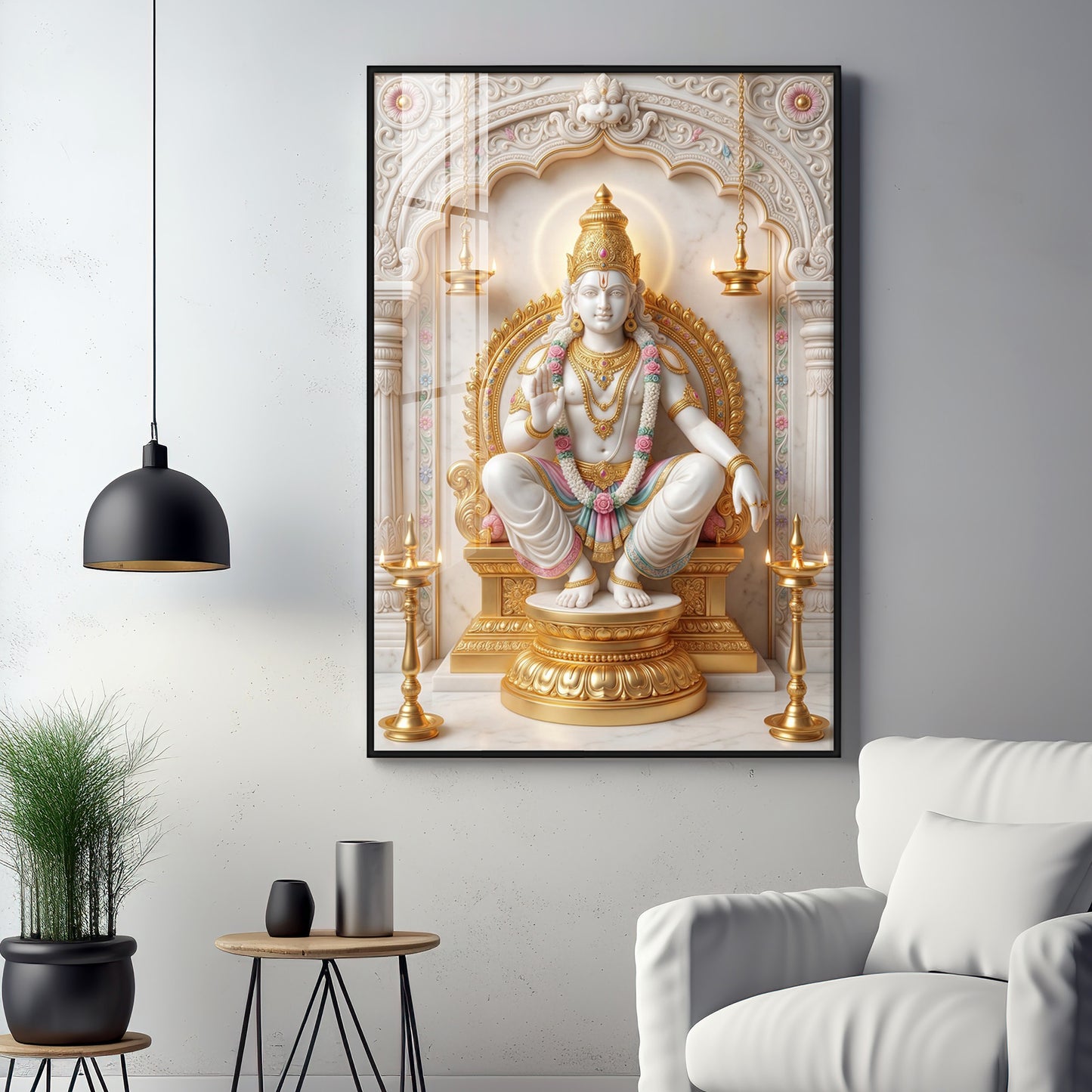 Ayyappa Swamy Premium Acrylic Vertical Wall Art