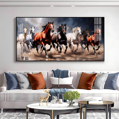 Seven Horses Run Wild Premium Acrylic Horizontal Wall Art