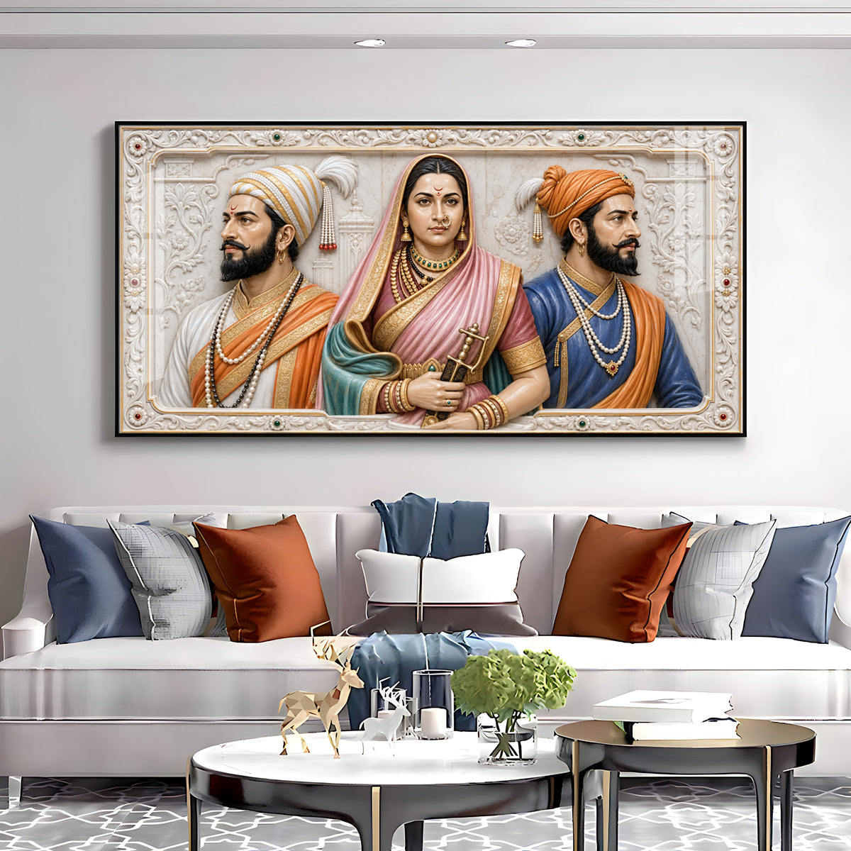 Chhatrapati Shivaji Maharaj With Sambhaji Maharaj Premium Acrylic Horizontal Wall Art