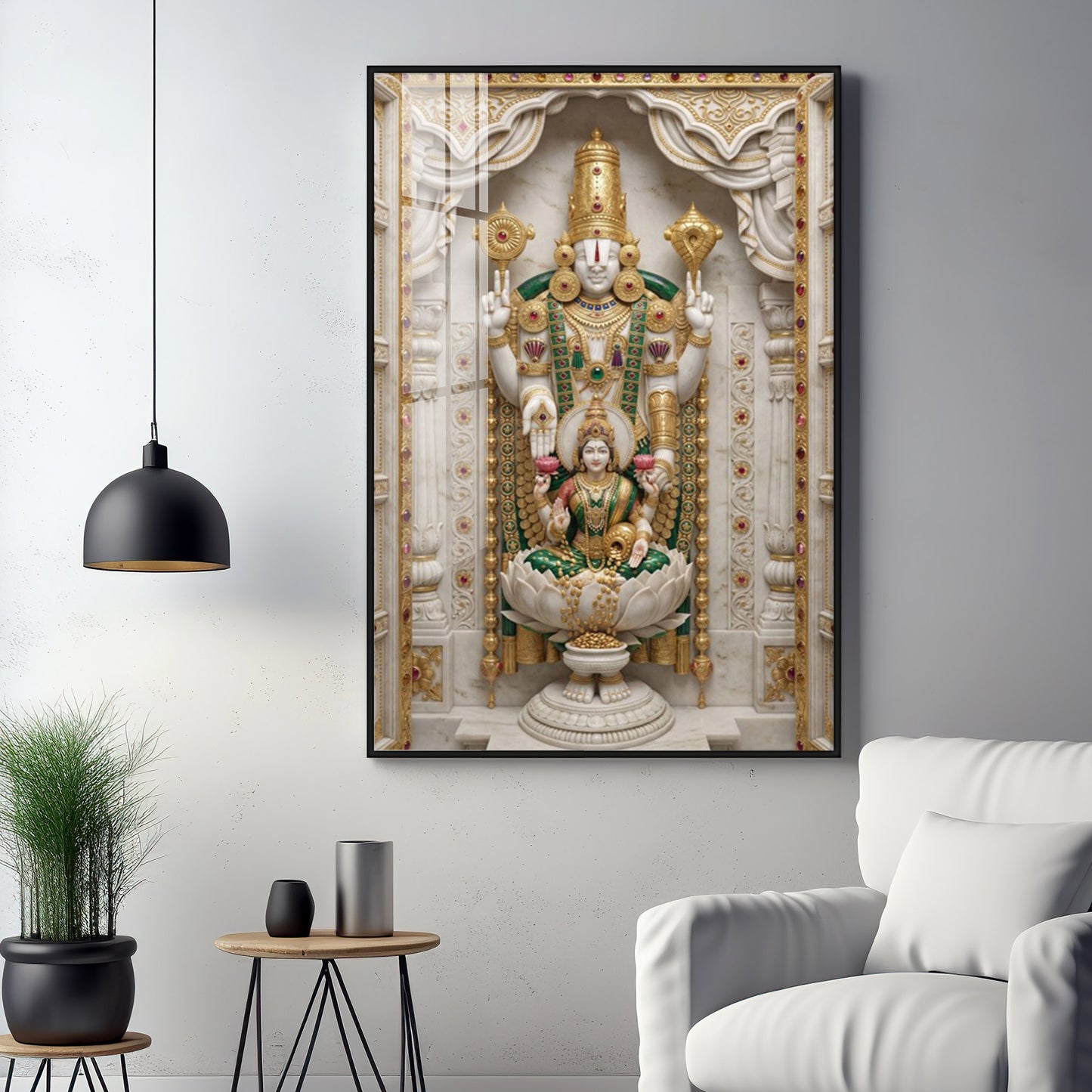 Shree Lakshmi Narayan Bhagwan Premium Acrylic Vertical Wall Art