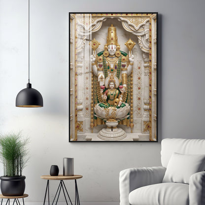 Shree Lakshmi Narayan Bhagwan Premium Acrylic Vertical Wall Art