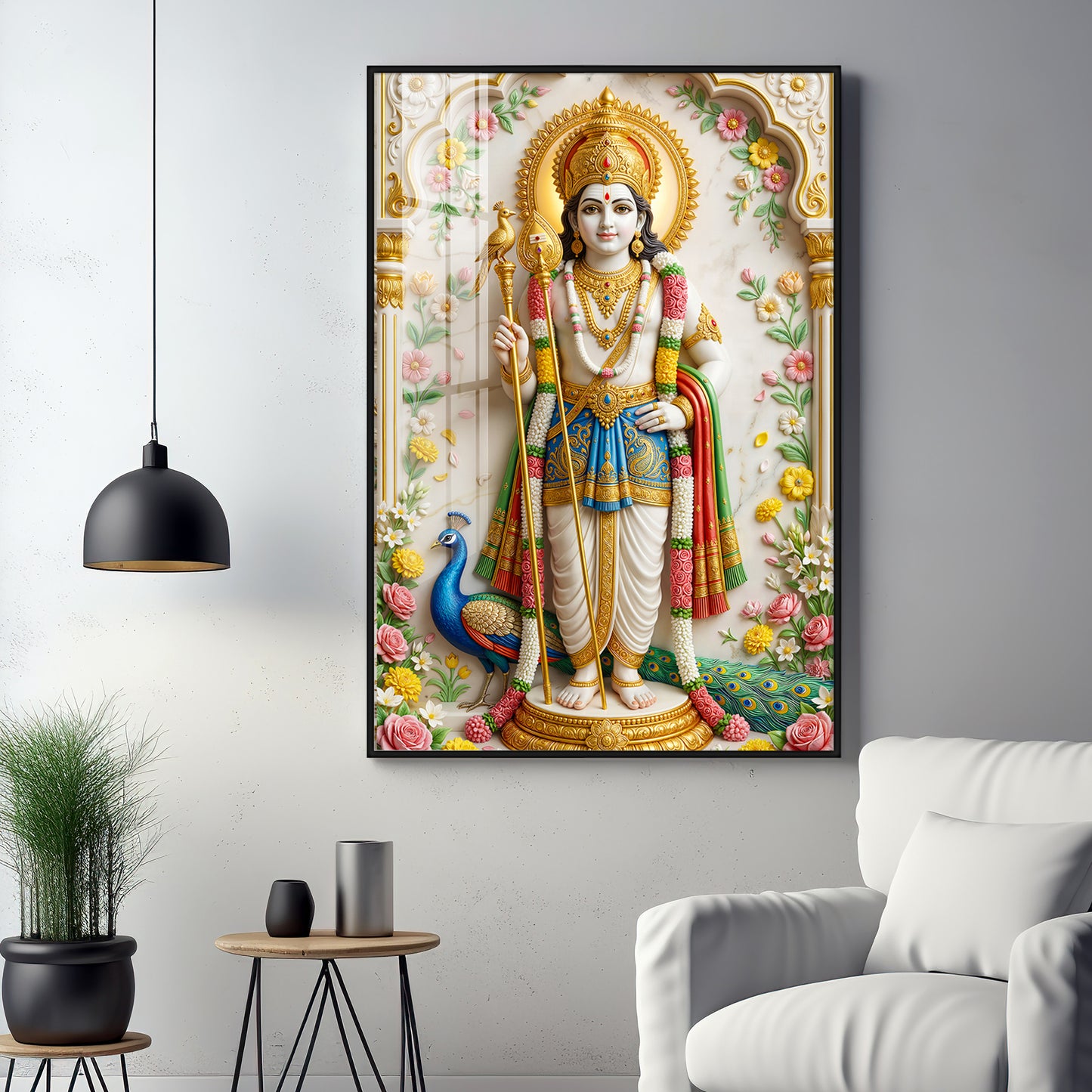 Murugan Premium Acrylic Vertical Wall Art