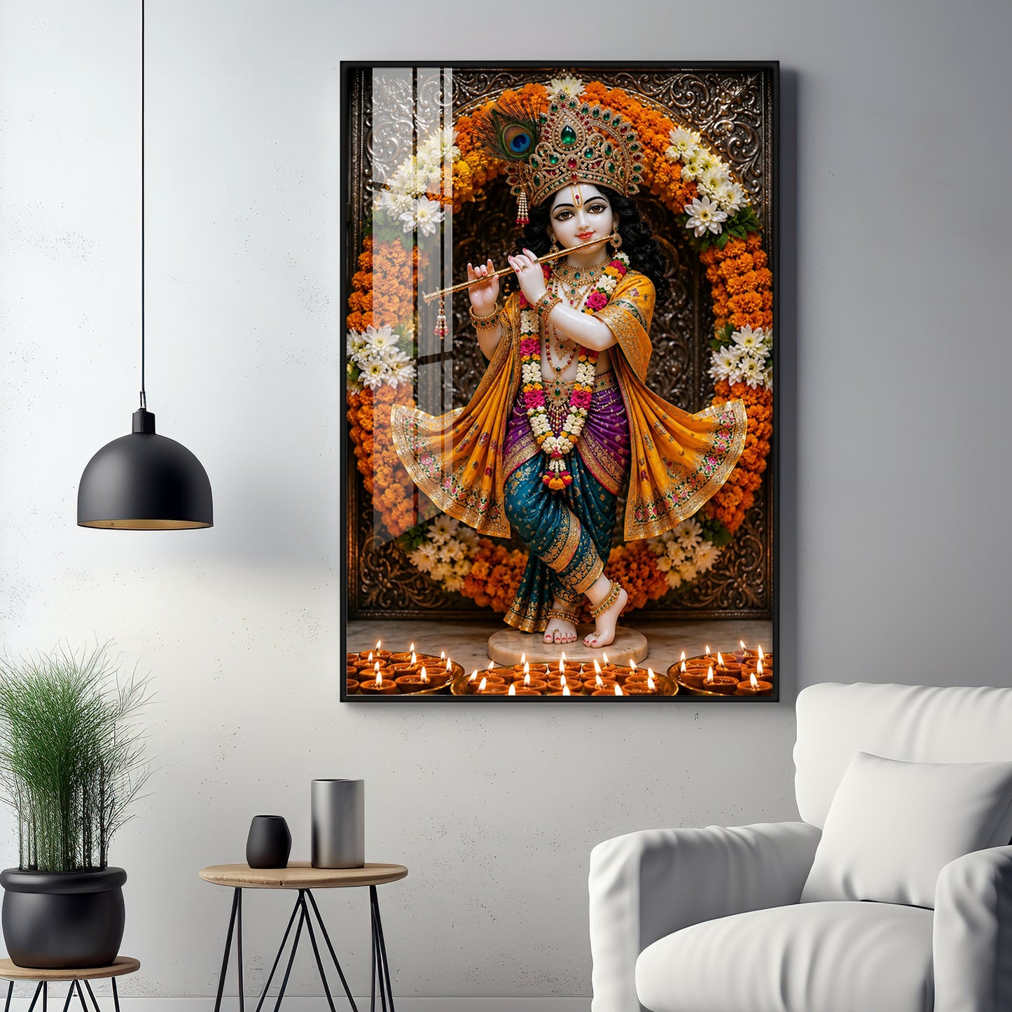 Beautiful Shree Krishna Premium Acrylic Vertical Wall Art