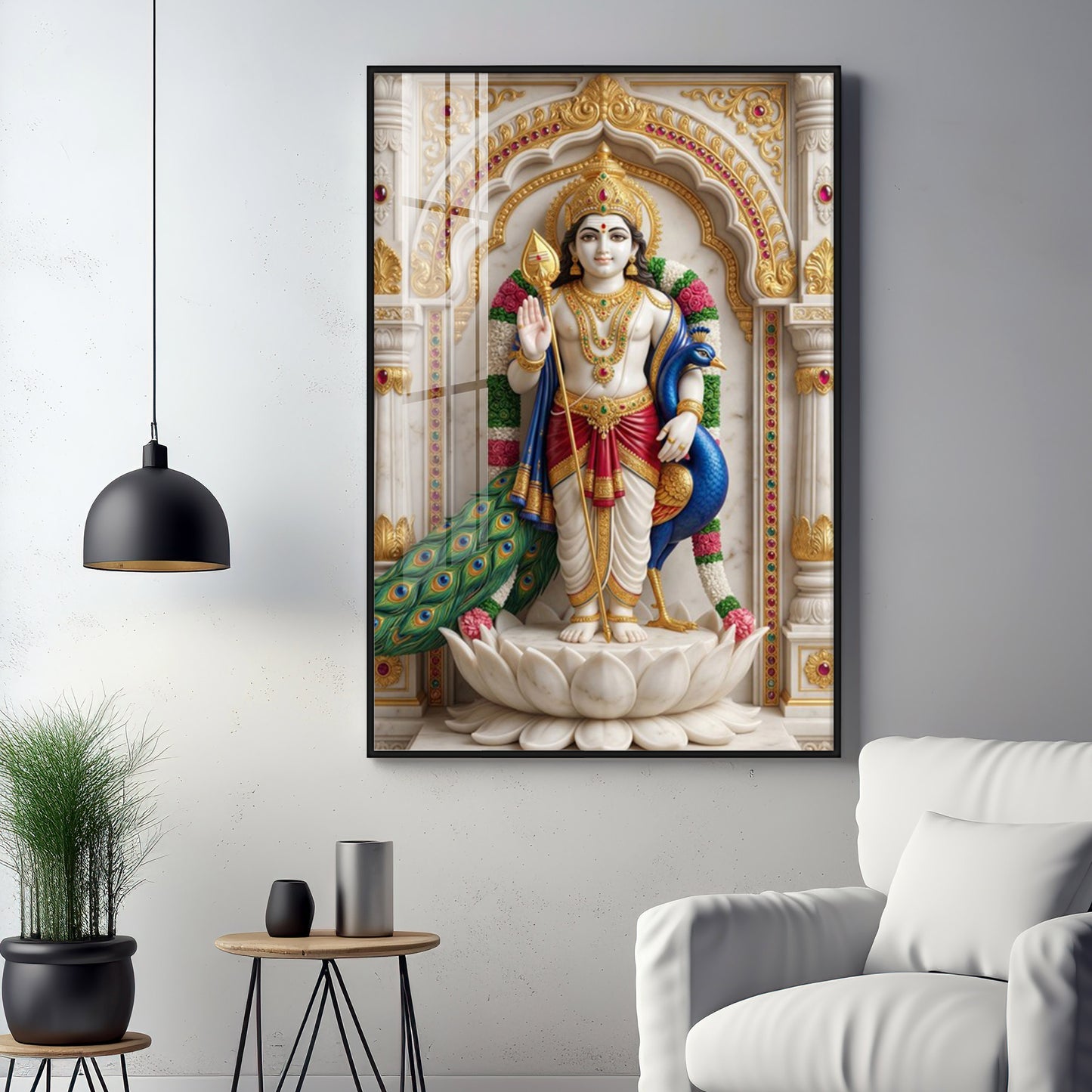 Lord Muruga Ji Premium Acrylic Vertical Wall Art