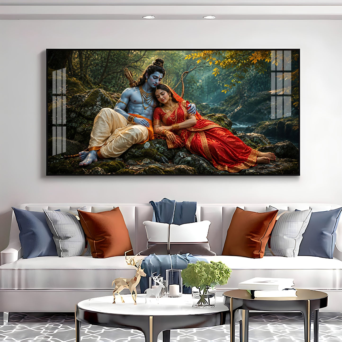 Lord Sita Ram Divine Love Premium Acrylic Horizontal Wall Art