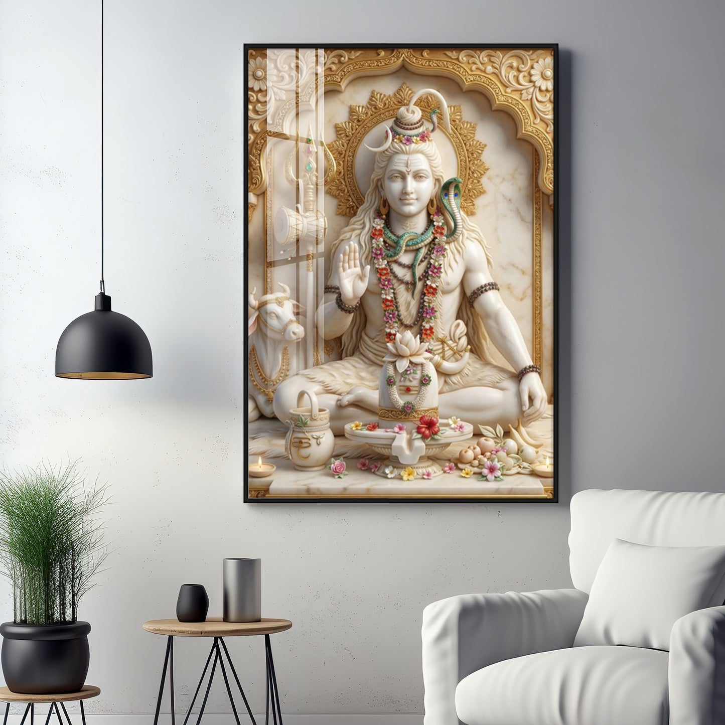 Adi Yogi Lord Shiva Premium Acrylic Vertical Wall Art