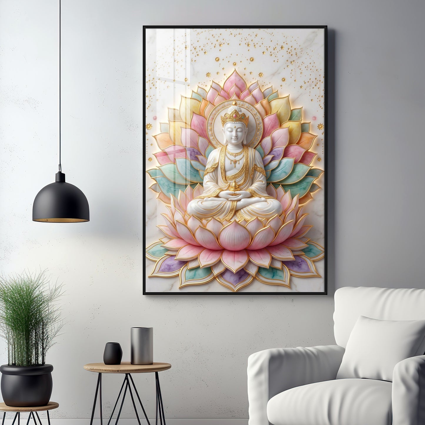 Gautama Buddha's Premium Acrylic Vertical Wall Art