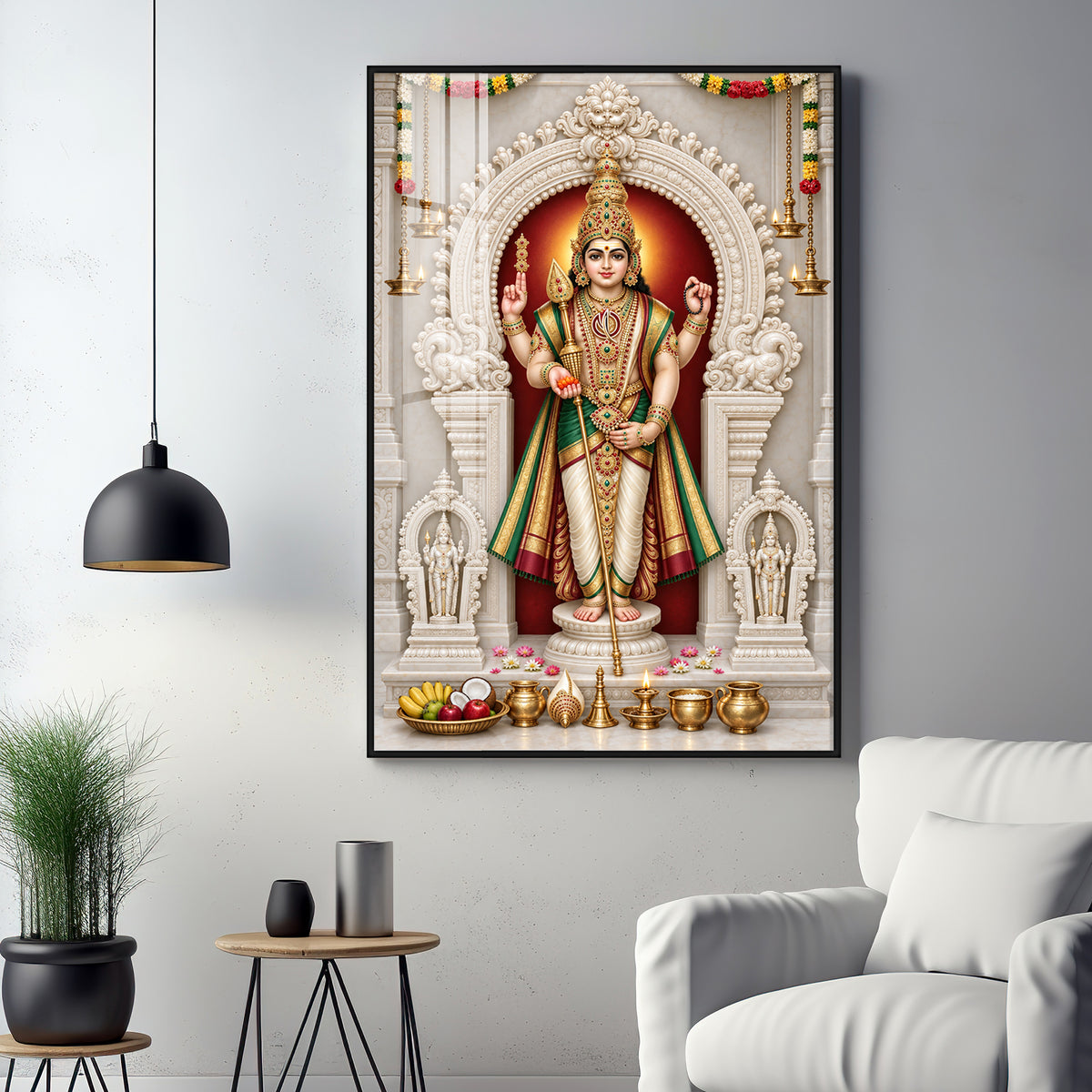 Murugan With Vel Premium Acrylic Vertical Wall Art
